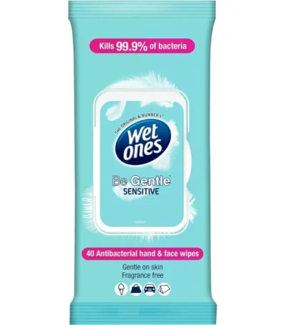 Wet Ones Be Gentle Sensitive Antibacterial Hand & Body Wipes