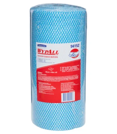 Wypall Colour Coded Wipers Workforce Xtra Wipers Blue 34cmx45m
