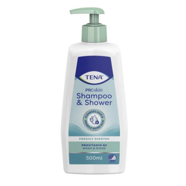 TENA Shampoo And Shower 500Ml Pump Bottle Green (1207)