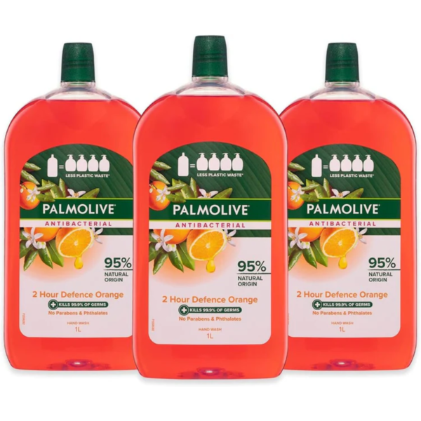 Palmolive Antibacterial Liquid Hand Wash Soap 3L (3 x 1L packs) - All Flavours
