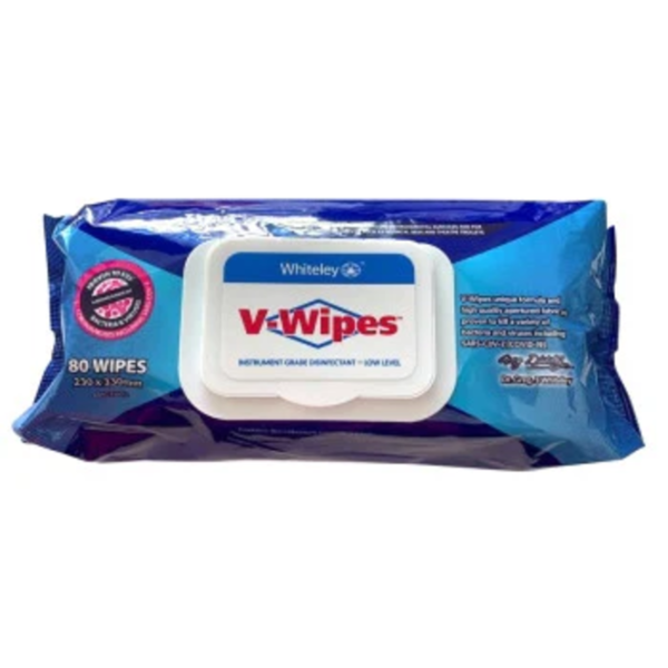 Whiteley V-Wipes Hospital Grade Sanitiser Disinfectant Wipe (210634)
