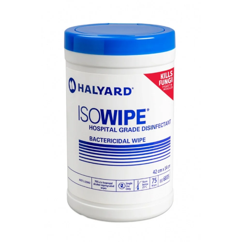 isowipe__29579.1649948409__22696.1677760702.1000.1200_800x800 Halyard Isowipe Bactercidal Wipes 70% Alcohol Wipes 42cm x 14cm KC685 - Image 1