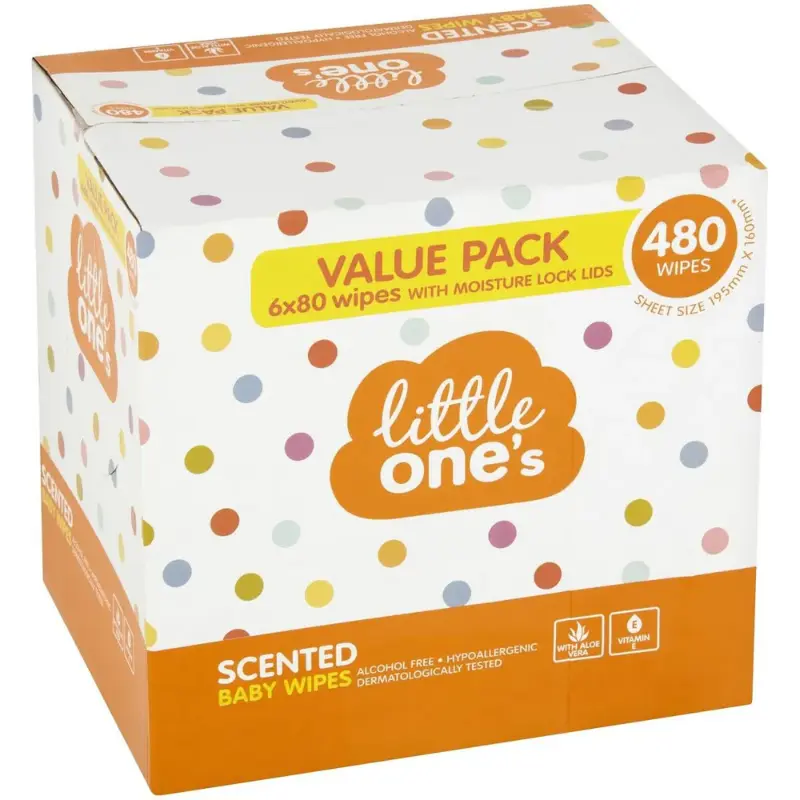 wipe__64169.1709810545.1000.1200 Little One's Baby Wipes Scented , 480pcs/ Pack - Image 1